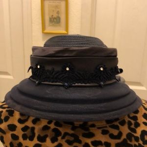 Vintage fancy navy hat